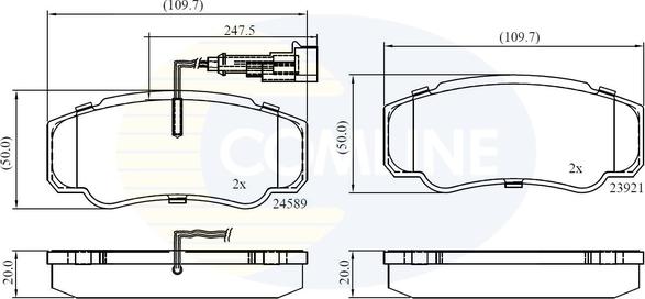 Comline CBP16032 - Комплект спирачно феродо, дискови спирачки vvparts.bg