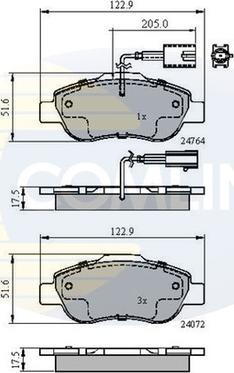 Comline CBP11600 - Комплект спирачно феродо, дискови спирачки vvparts.bg