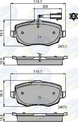 Comline CBP11601 - Комплект спирачно феродо, дискови спирачки vvparts.bg