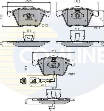 Comline CBP11628 - Комплект спирачно феродо, дискови спирачки vvparts.bg