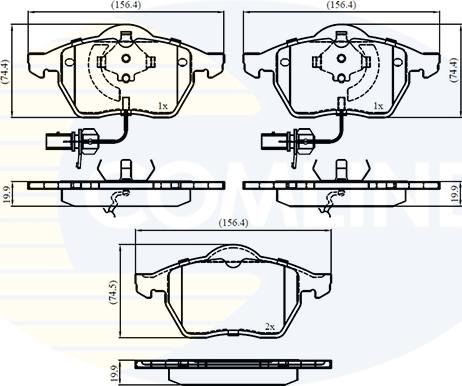 Comline CBP11025 - Комплект спирачно феродо, дискови спирачки vvparts.bg