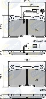 Comline CBP11022 - Комплект спирачно феродо, дискови спирачки vvparts.bg