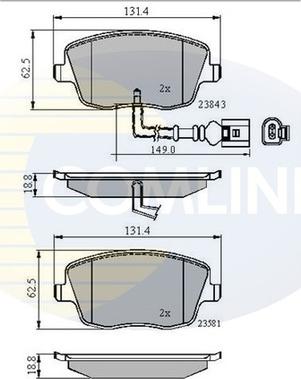 Comline CBP11147 - Комплект спирачно феродо, дискови спирачки vvparts.bg