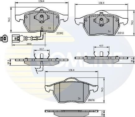 Comline CBP11111 - Комплект спирачно феродо, дискови спирачки vvparts.bg