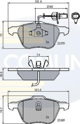 Comline CBP11136 - Комплект спирачно феродо, дискови спирачки vvparts.bg