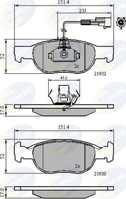 Comline CBP11171 - Комплект спирачно феродо, дискови спирачки vvparts.bg