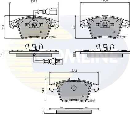 Comline CBP11312 - Комплект спирачно феродо, дискови спирачки vvparts.bg