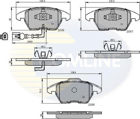 Comline CBP11224 - Комплект спирачно феродо, дискови спирачки vvparts.bg
