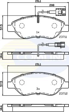 Comline CBP11222 - Комплект спирачно феродо, дискови спирачки vvparts.bg