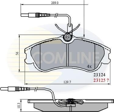 Comline CBP1174 - Комплект спирачно феродо, дискови спирачки vvparts.bg