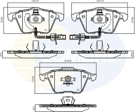 Comline CBP11753 - Комплект спирачно феродо, дискови спирачки vvparts.bg