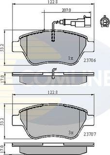 Comline CBP11702 - Комплект спирачно феродо, дискови спирачки vvparts.bg