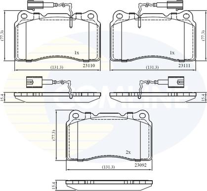 Comline CBP11721 - Комплект спирачно феродо, дискови спирачки vvparts.bg