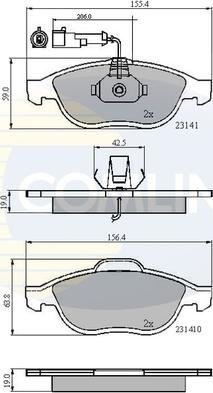 Comline CBP1856 - Комплект спирачно феродо, дискови спирачки vvparts.bg