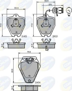 Comline CBP1884 - Комплект спирачно феродо, дискови спирачки vvparts.bg