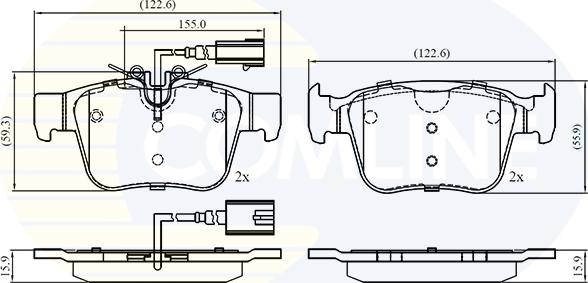 Comline CBP12426 - Комплект спирачно феродо, дискови спирачки vvparts.bg