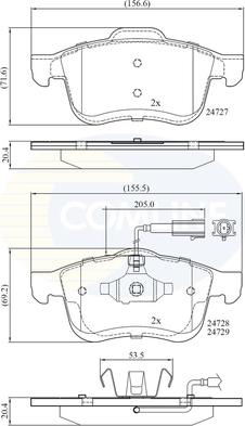 Comline CBP12032 - Комплект спирачно феродо, дискови спирачки vvparts.bg