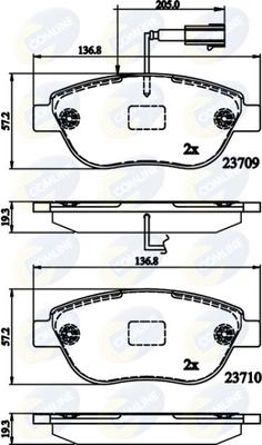 Comline CBP12140 - Комплект спирачно феродо, дискови спирачки vvparts.bg