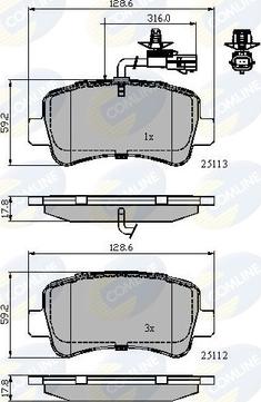 Comline CBP12105 - Комплект спирачно феродо, дискови спирачки vvparts.bg