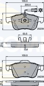 Comline CBP12118 - Комплект спирачно феродо, дискови спирачки vvparts.bg