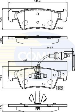 Comline CBP12244 - Комплект спирачно феродо, дискови спирачки vvparts.bg