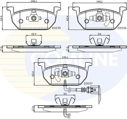 Comline CBP12224 - Комплект спирачно феродо, дискови спирачки vvparts.bg