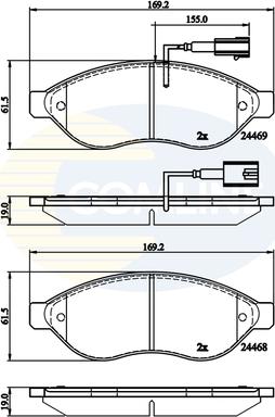 Comline CBP12227 - Комплект спирачно феродо, дискови спирачки vvparts.bg