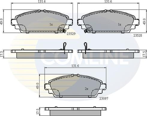 Comline CBP3943 - Комплект спирачно феродо, дискови спирачки vvparts.bg