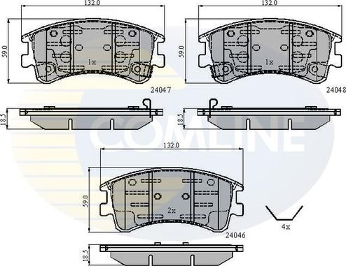 Comline CBP3950 - Комплект спирачно феродо, дискови спирачки vvparts.bg