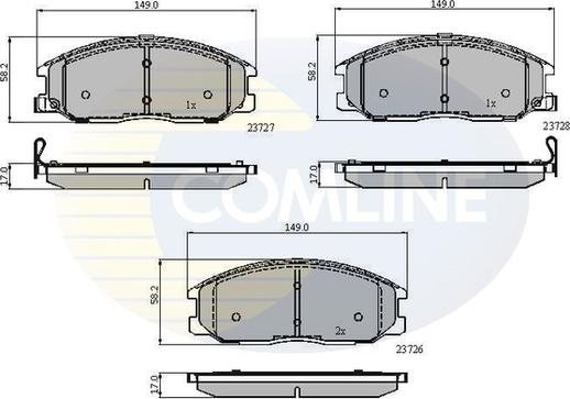 Comline CBP3902 - Комплект спирачно феродо, дискови спирачки vvparts.bg