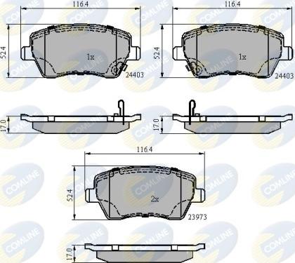 Comline CBP3984 - Комплект спирачно феродо, дискови спирачки vvparts.bg