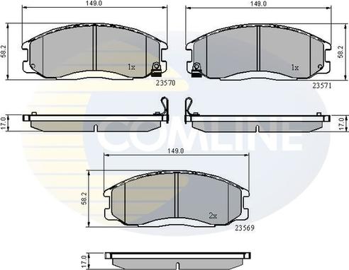 Comline CBP3938 - Комплект спирачно феродо, дискови спирачки vvparts.bg