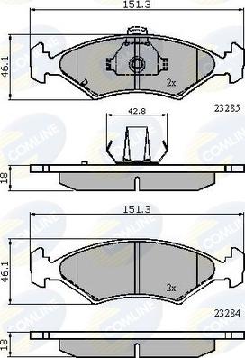 Comline CBP3444 - Комплект спирачно феродо, дискови спирачки vvparts.bg