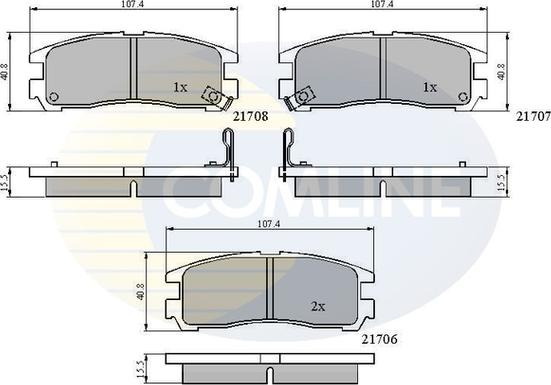 Comline CBP3468 - Комплект спирачно феродо, дискови спирачки vvparts.bg