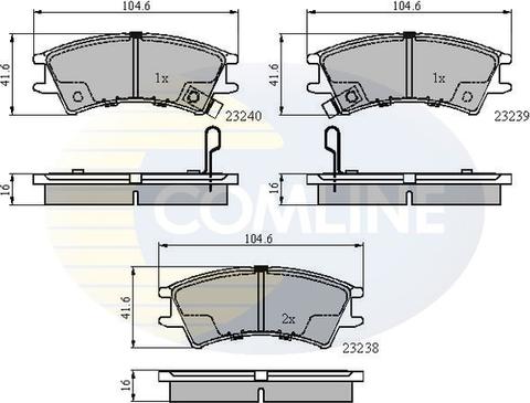 Comline CBP3488 - Комплект спирачно феродо, дискови спирачки vvparts.bg