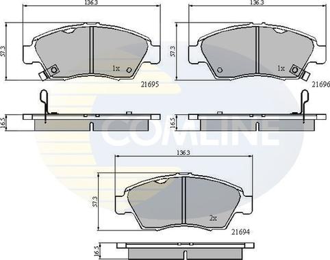 Comline CBP3555 - Комплект спирачно феродо, дискови спирачки vvparts.bg