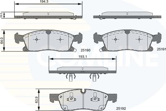 Comline CBP36096 - Комплект спирачно феродо, дискови спирачки vvparts.bg