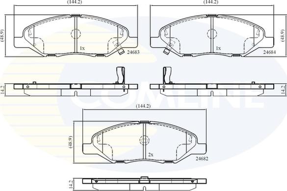 Comline CBP36044 - Комплект спирачно феродо, дискови спирачки vvparts.bg