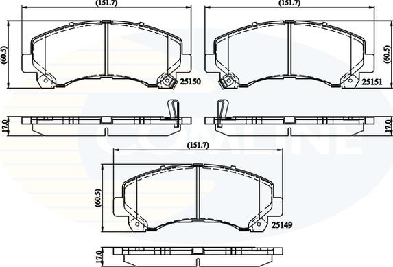 Comline CBP36006 - Комплект спирачно феродо, дискови спирачки vvparts.bg