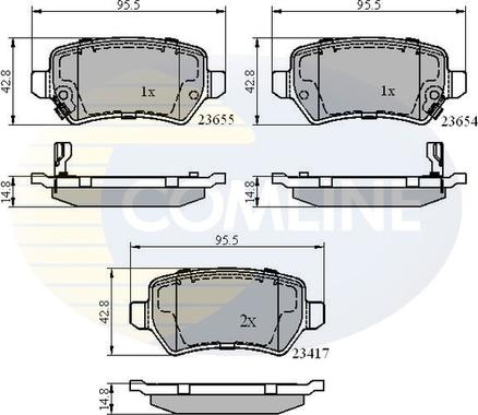 Comline CBP31551 - Комплект спирачно феродо, дискови спирачки vvparts.bg