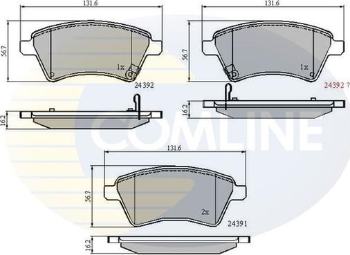 Comline CBP31513 - Комплект спирачно феродо, дискови спирачки vvparts.bg