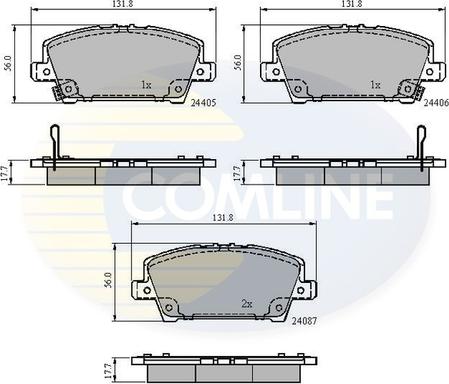 Comline CBP31586 - Комплект спирачно феродо, дискови спирачки vvparts.bg