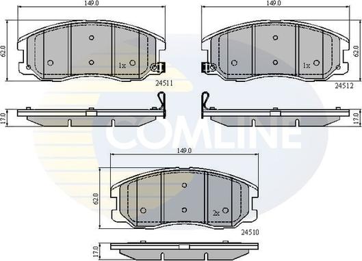 Comline CBP31582 - Комплект спирачно феродо, дискови спирачки vvparts.bg