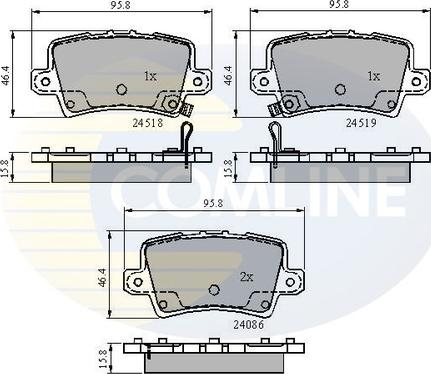 Comline CBP31587 - Комплект спирачно феродо, дискови спирачки vvparts.bg