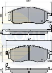 Comline CBP31524 - Комплект спирачно феродо, дискови спирачки vvparts.bg