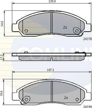 Comline CBP31573 - Комплект спирачно феродо, дискови спирачки vvparts.bg