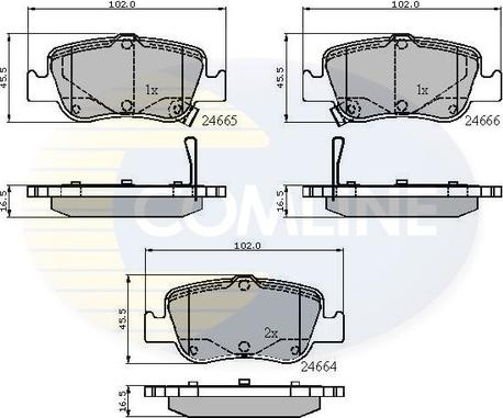 Comline CBP31572 - Комплект спирачно феродо, дискови спирачки vvparts.bg
