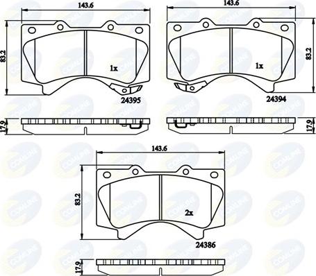 Comline CBP31661 - Комплект спирачно феродо, дискови спирачки vvparts.bg