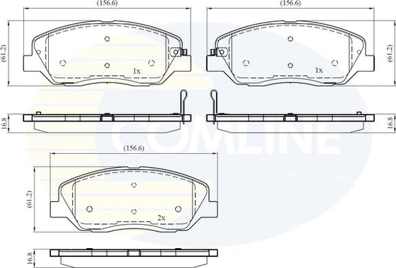 Comline CBP31676 - Комплект спирачно феродо, дискови спирачки vvparts.bg