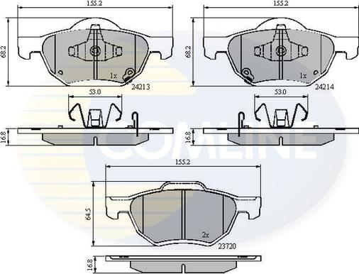 Comline CBP31195 - Комплект спирачно феродо, дискови спирачки vvparts.bg